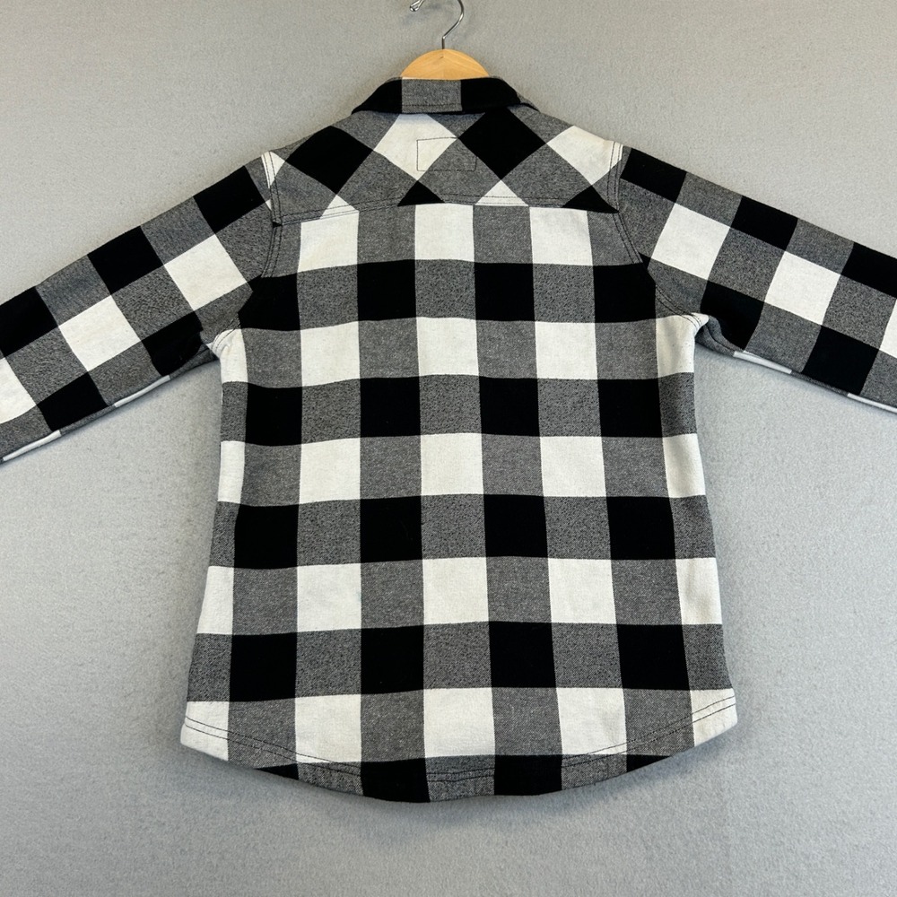 Orvis Shacket Mens S Black White Buffalo Plaid Fleece Lined Snap Front - Picture 3 of 8